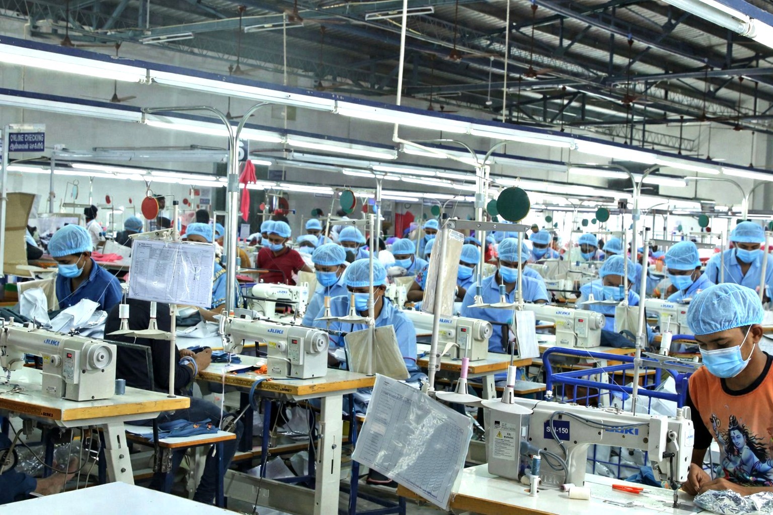 Sewing — 400 machines, 15 lakh pieces monthly